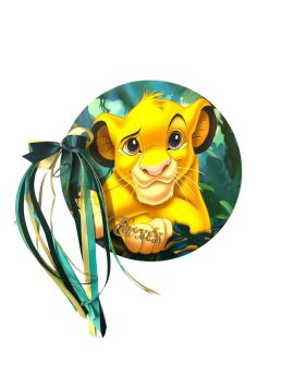 Βιβλίο Ευχών Βάπτισης Plexiglass στρόγγυλο με εκτύπωση Σίμπα