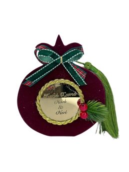 Αυτοστηριζόμενο Διακοσμητικό Ρόδι 15εκ μπορντώ