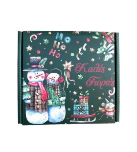 Κουτί Δώρου Χριστουγεννιάτικο με Χιονάνθρωπους διπλής όψης 