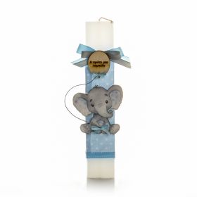 Πασχαλινή Λαμπάδα Ελεφαντάκι μπλε ¨Η πρώτη μου λαμπάδα¨