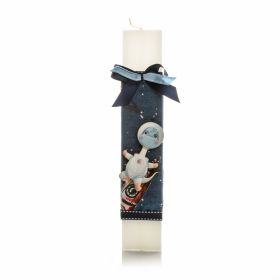 Πασχαλινή Λαμπάδα Δεινοσαυράκι αστροναύτης μπλε