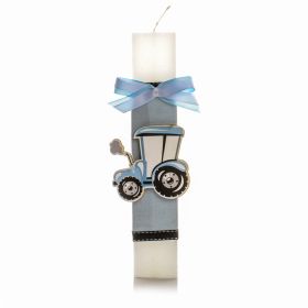 Πασχαλινή Λαμπάδα Τρακτεράκι μπλε