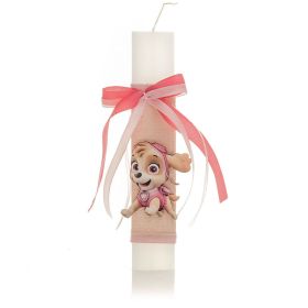 Πασχαλινή Λαμπάδα Σκυλάκι ροζ κοριτσάκι